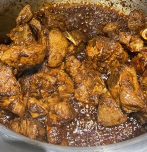 fried meat with spices
