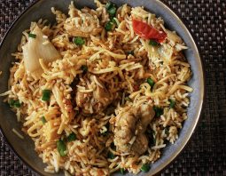 Layered Chinese biryani
