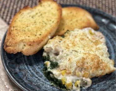 Served with garlic bread