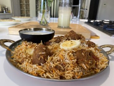 Biryani served