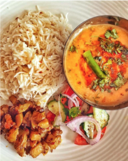Daal with potato and rice