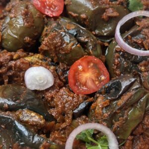Spiced stuffed aubergine